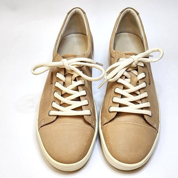 ECCO Soft 7 Shoes Womens 8.5 Tan Nubuck Leather Slip On Comfort Sneaker EU39 - Picture 3 of 9